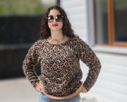Multicolor Leopard Print Baby Alpaca Sweater T1776
