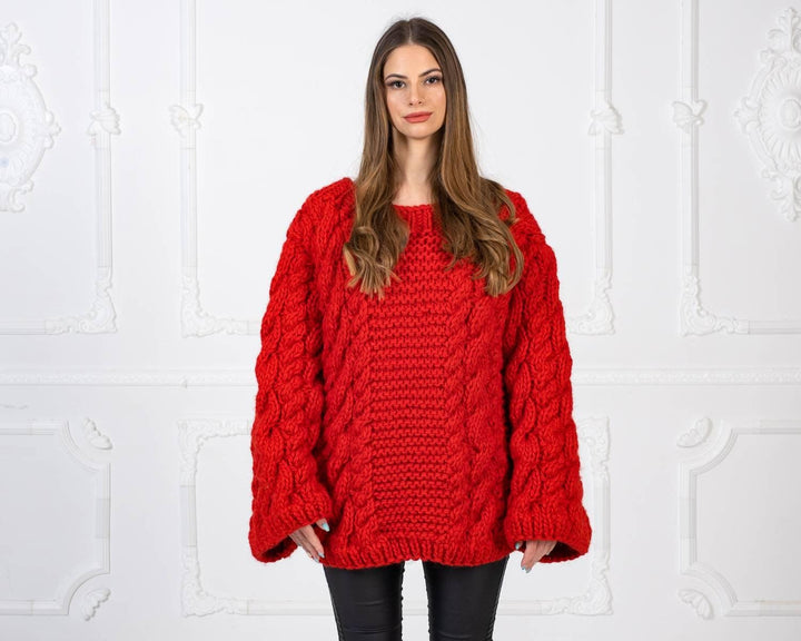 Super Bulky Red Wool Yarn: Giant Feltable Knitting Yarn