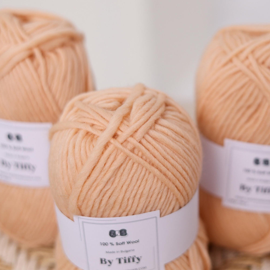 Soft Wool Yarn: Aran Worsted Weight, Butter Cup Color (100g)
