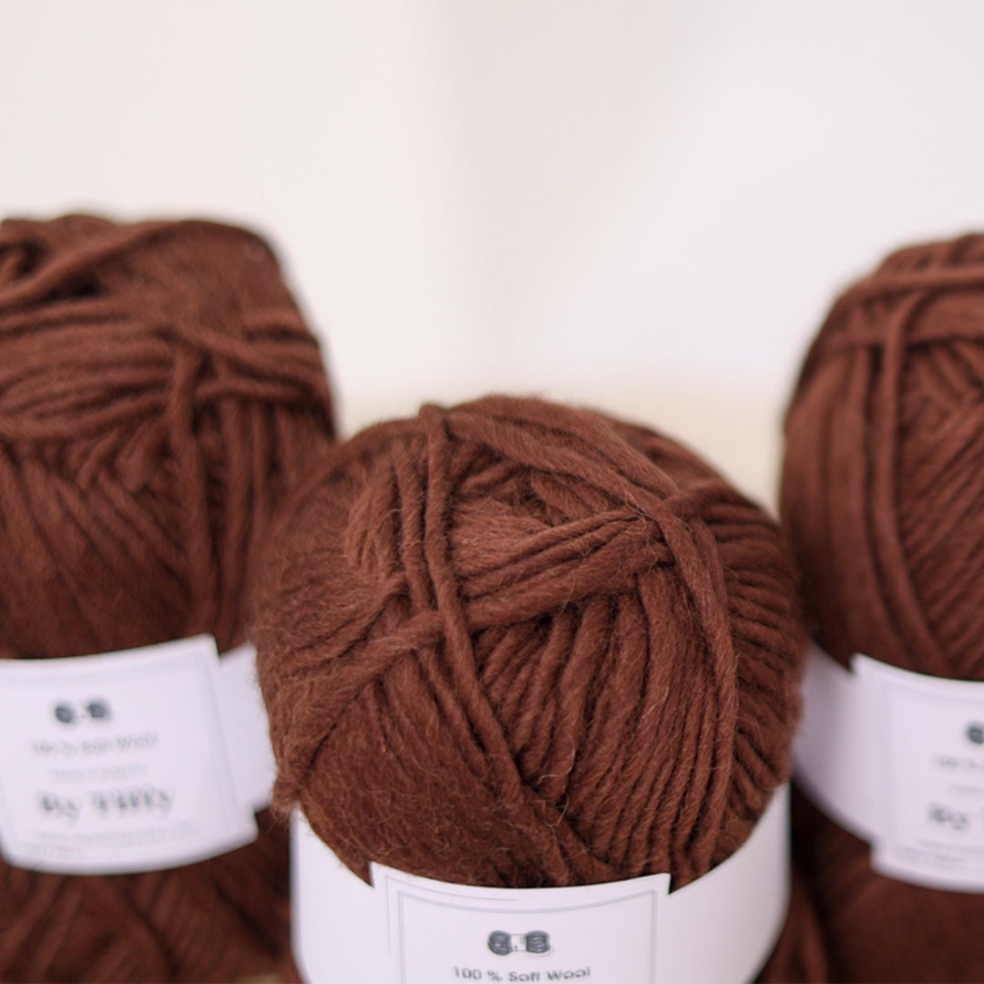 Super Bulky Brown Wool Yarn: Chunky Knitting, Felting, Weaving