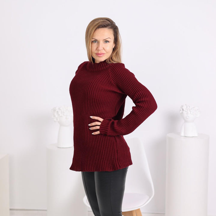 One available in size M , 100% Cashmere Ribbed Sweater –  Soft Pullover T1808