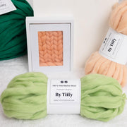Handspun Chunky Merino Wool Yarn: Super Bulky Apple Green, 100g