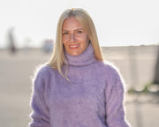Un pull en mohair pour enfant italien violet, taille XL, doux et moelleux T1762