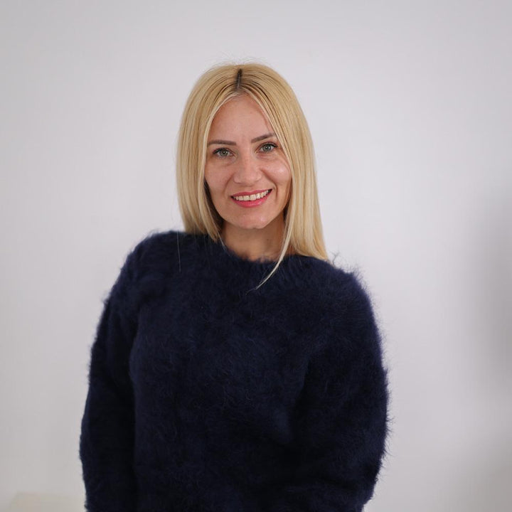 Fluffy Alpaca Sweater, Hand-Knitted Hairy Soft Fuzzy Pullover T1924