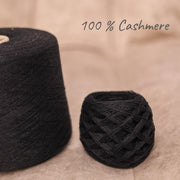 Schwarzes 100% Kaschmirgarn 2/28 | Italienische Luxus-Lace-Qualität zum Stricken, Häkeln & Weben