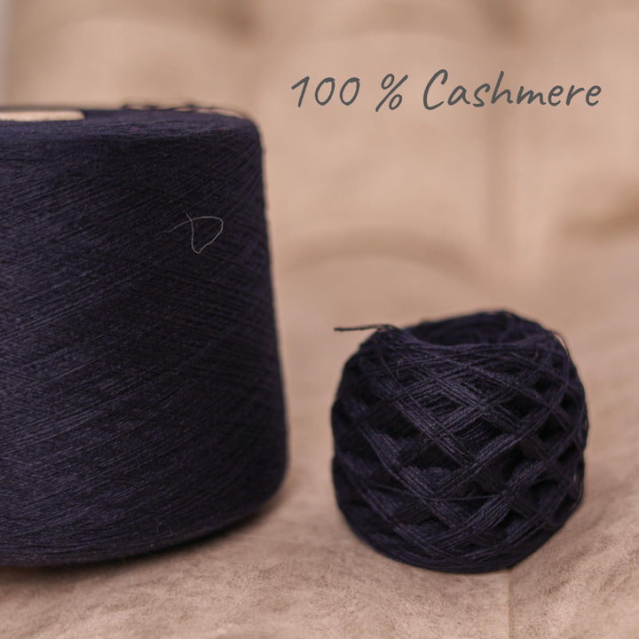 Dark Blue Cashmere Lace Weight Yarn: Italian Luxury, Knitting & Crochet