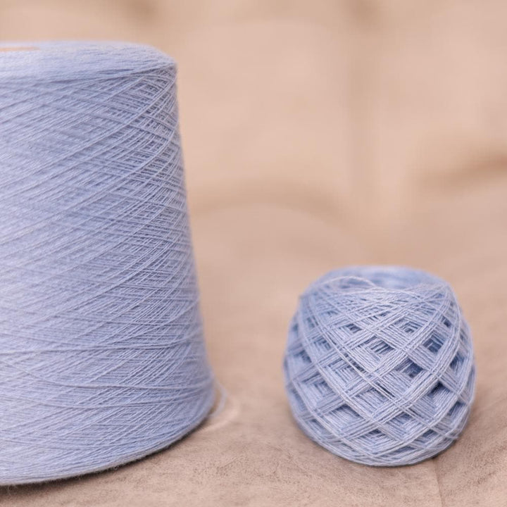 Luxurious Light Blue Cashmere Yarn: Lace Weight, Italian 2/28