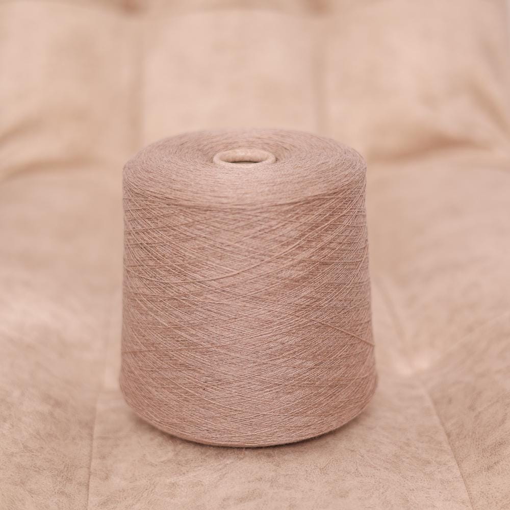 Beige Italian Cashmere Lace Weight Yarn: 1400m, 100g Skein/Cone