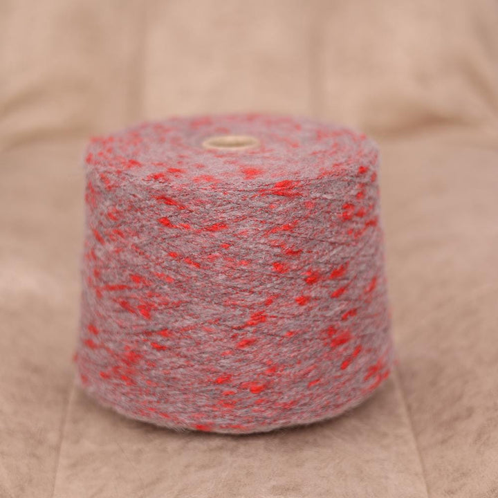 Grey Bouclé Tweed Yarn: Italian Alpaca Merino Cotton Blend