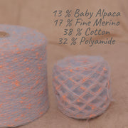 Bouclé-Tweed-Garn: Italienische Alpaka-Merino-Baumwollmischung - 100g