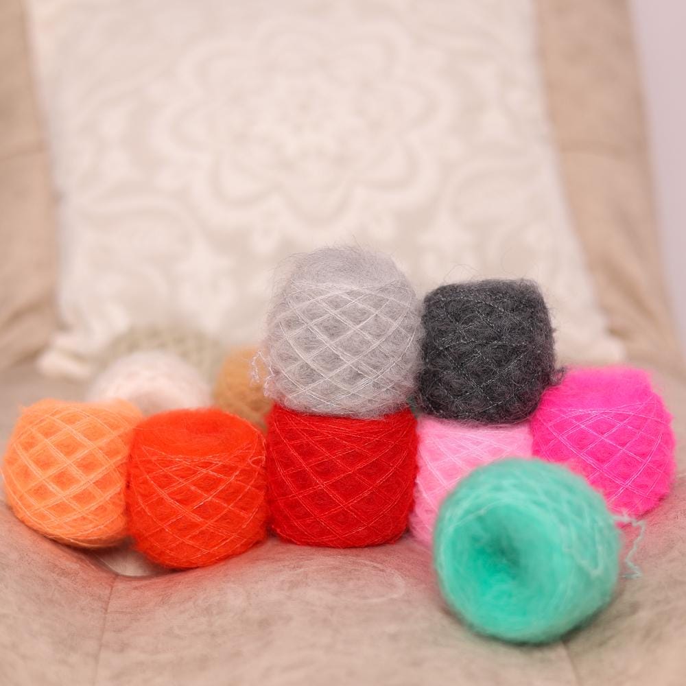 Bright Orange Alpaca Yarn: Soft Italian Brushed Lace Weight