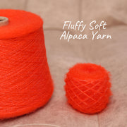 Weiches orangefarbenes Alpaka-Garn: Italienisch gebürstet, Lace-Gewicht, Nm 12000