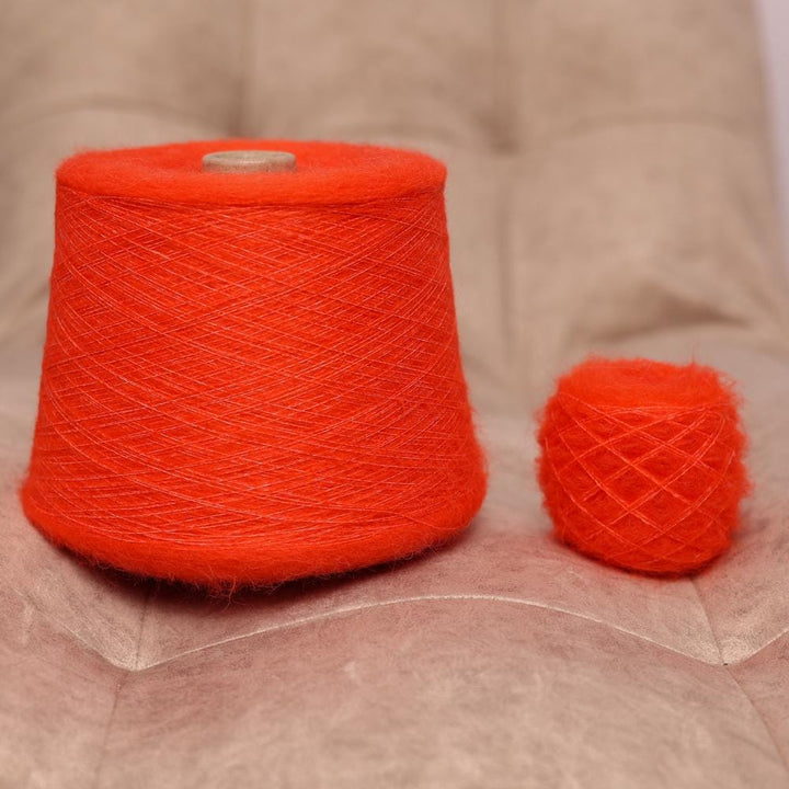 Soft Orange Alpaca Yarn: Italian Brushed Lace Weight, Nm 12000
