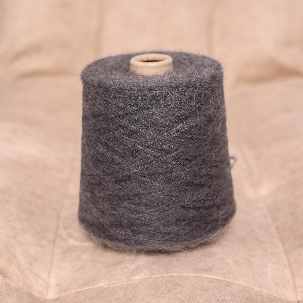 Dark Gray Brushed Alpaca Yarn: Italian Lace Weight, Nm 12000