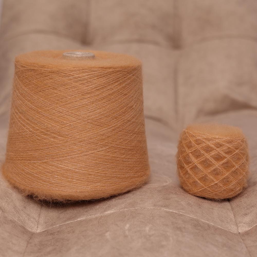 Luxury Camel Alpaca Brushed Yarn: Lace Weight, Italian Knit