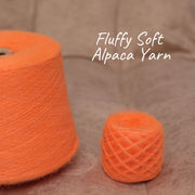 Leuchtend orangefarbenes Alpaka-Garn: Weiche italienische, gebürstete Lace-Qualität