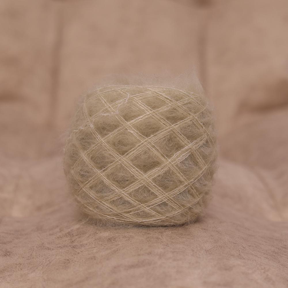 Soft Greenish Beige Alpaca Yarn: Italian Brushed Lace Weight