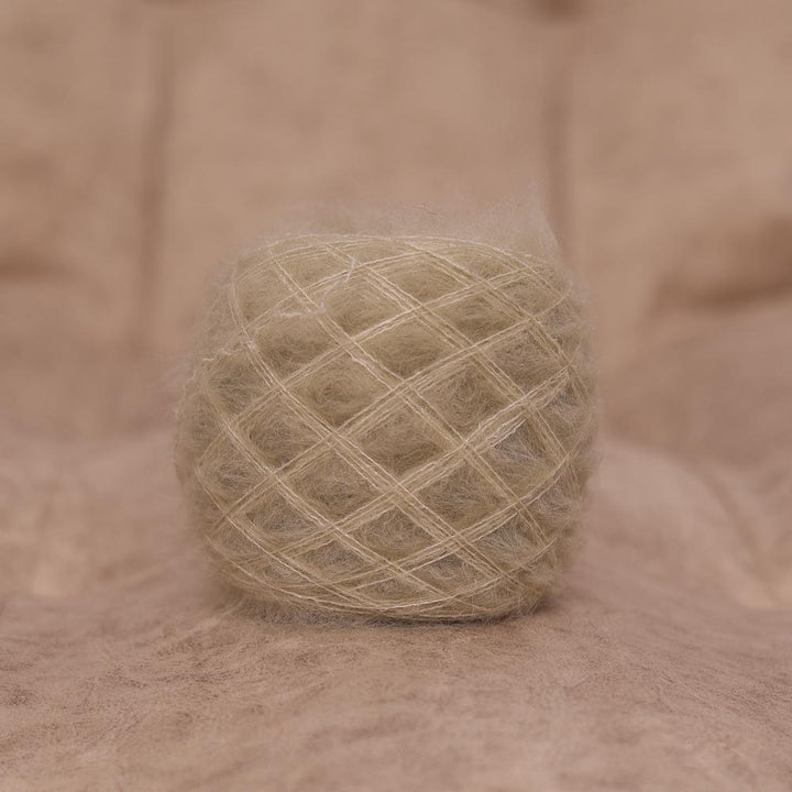 Soft Greenish Beige Alpaca Yarn: Italian Brushed Lace Weight