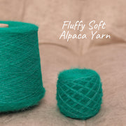 Smaragdgrünes Alpaka-Garn: Italienische gebürstete Lace-Qualität zum Stricken
