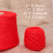 Rotes italienisches Alpaka-Mischgarn: Weiche Luxusfaser zum Stricken