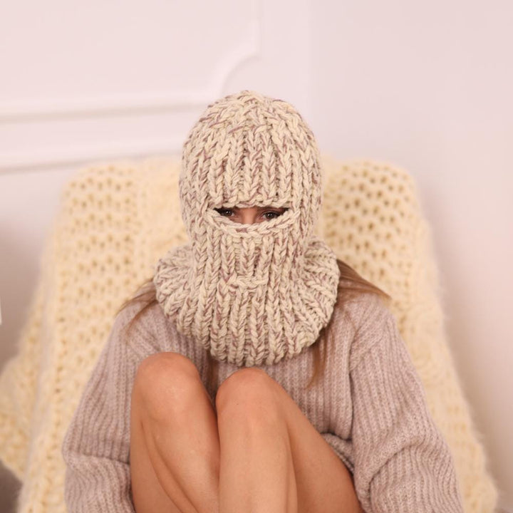 Itchy Wool Balaclava – Hand Knitted Chunky 5-Strand Ski Mask T1965