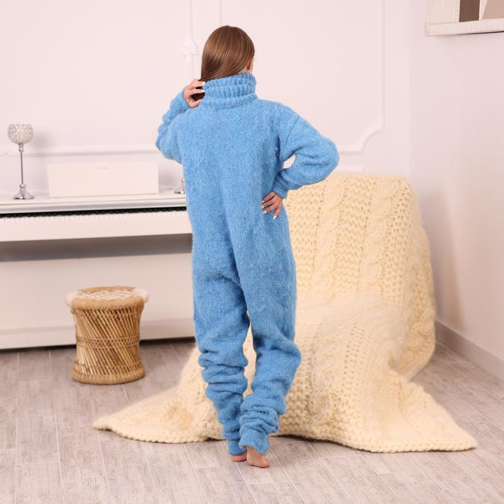 One available in size 4XL , Fluffy Alpaca Merino Catsuit  with 50 cm turtleneck T1988