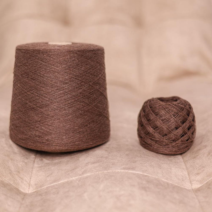 Italian Cashmere Lace Yarn: Brown, Soft, Knitting, Weaving - 100g