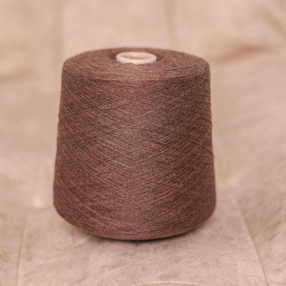 Italian Cashmere Lace Yarn: Brown, Soft, Knitting, Weaving - 100g
