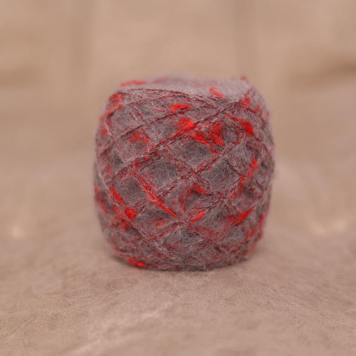 Grey Bouclé Tweed Yarn: Italian Alpaca Merino Cotton Blend