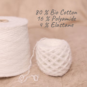Weißes Garn aus Bio-Baumwollmischung: Weiches, umweltfreundliches italienisches Strickgarn