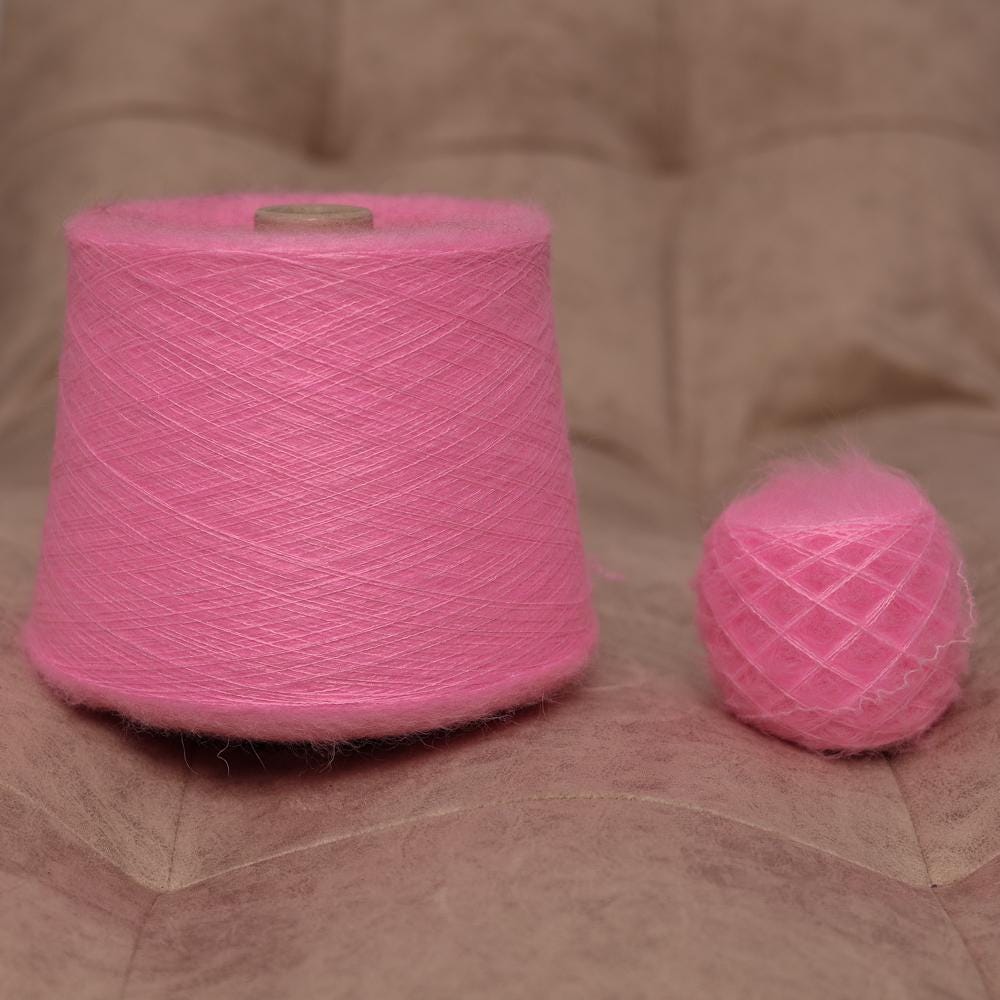 Fluffy Pink Alpaca Yarn: Italian Luxury Lace-Weight