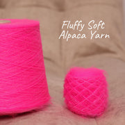 Fil de Mohair Alpaga Rose Vif: Luxe Brossé Italien Nm 12000