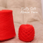 Rotes Alpaka-Bürsten-Garn: Italienisches Lace-Garn zum Stricken, Häkeln