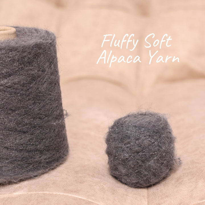Dark Gray Brushed Alpaca Yarn: Italian Lace Weight, Nm 12000