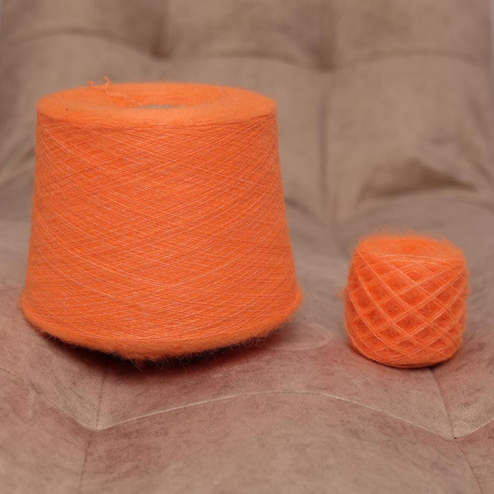 Bright Orange Alpaca Yarn: Soft Italian Brushed Lace Weight