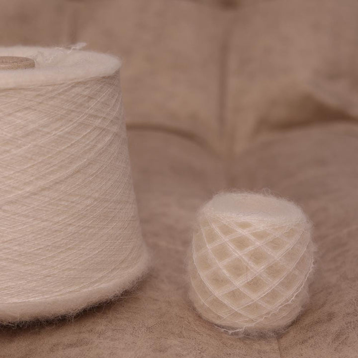 Extremely Soft White Alpaca Yarn: Italian Brushed Lace-Weight