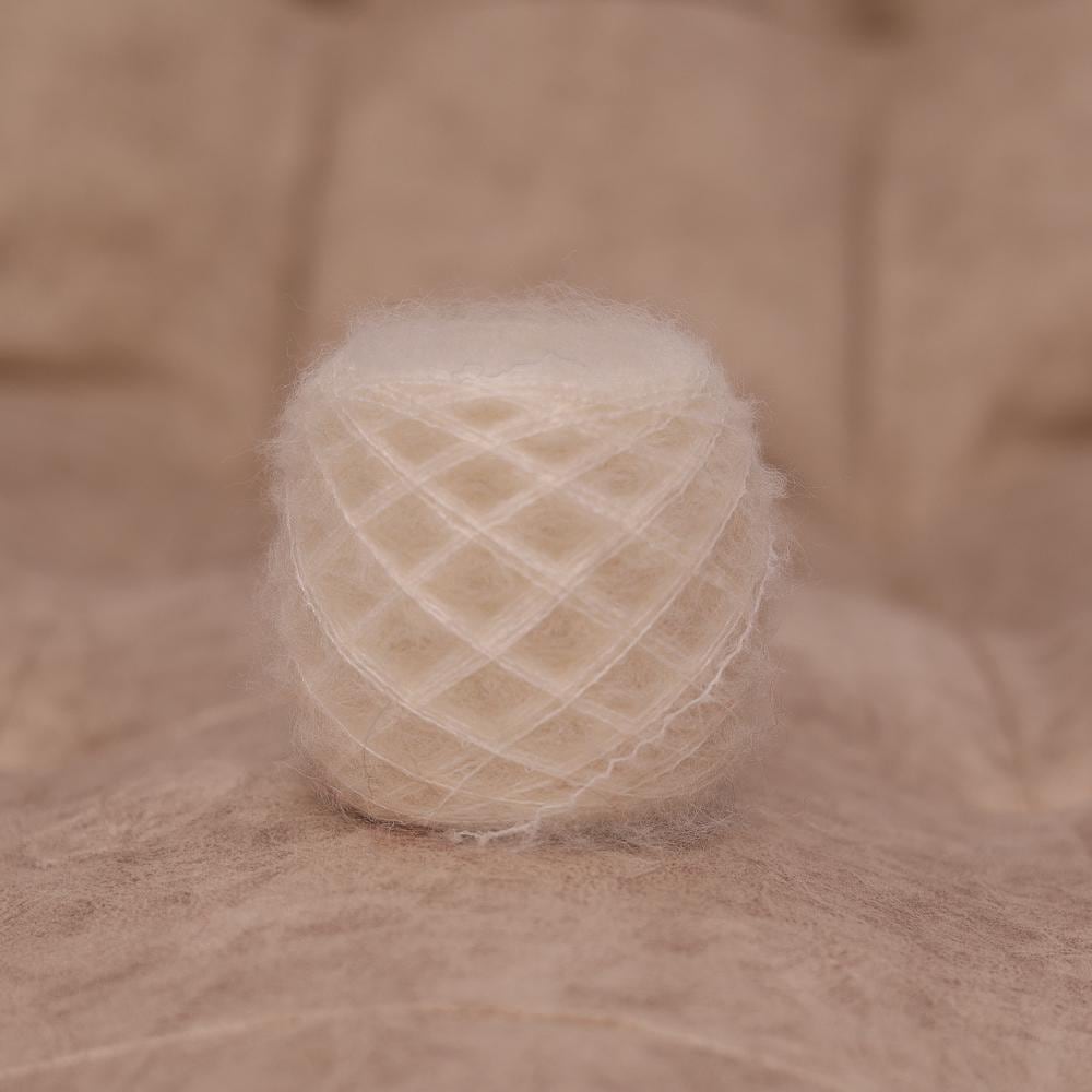 Extremely Soft White Alpaca Yarn: Italian Brushed Lace-Weight