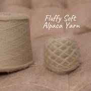 Weiches grünlich-beiges Alpaka-Garn: Italienisches gebürstetes Lace-Gewicht
