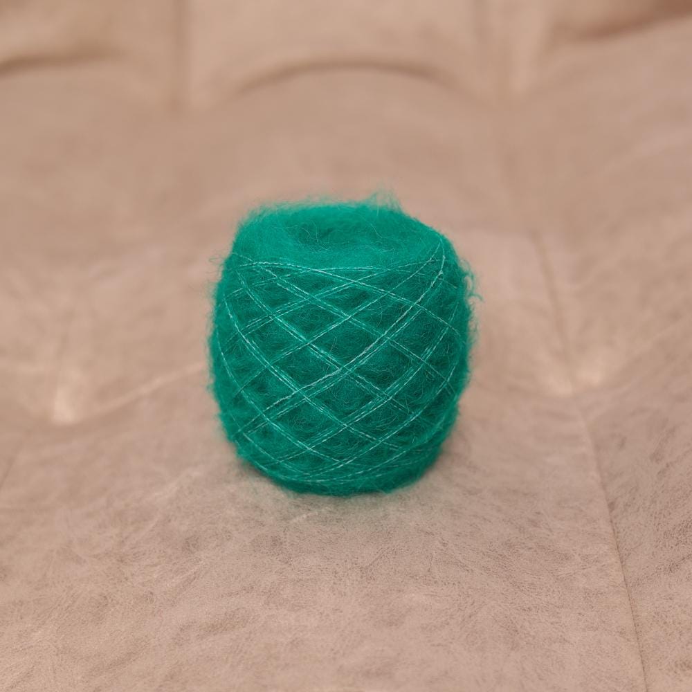 Emerald Green Alpaca Yarn: Italian Brushed Lace Weight Knitting