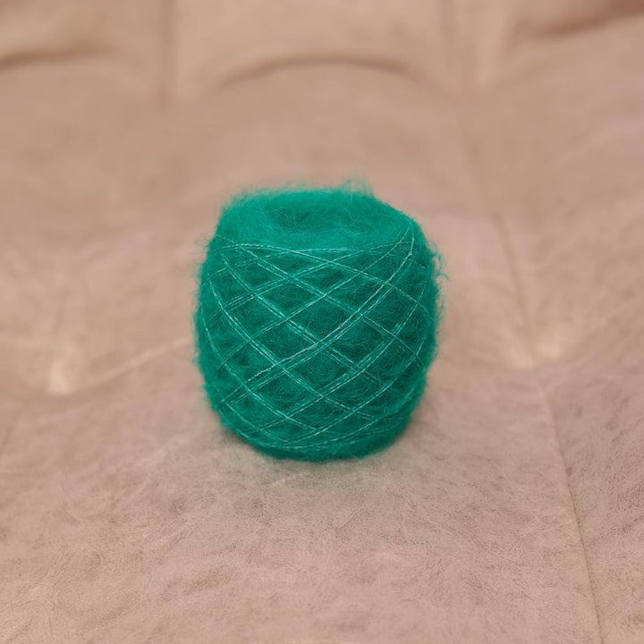 Emerald Green Alpaca Yarn: Italian Brushed Lace Weight Knitting