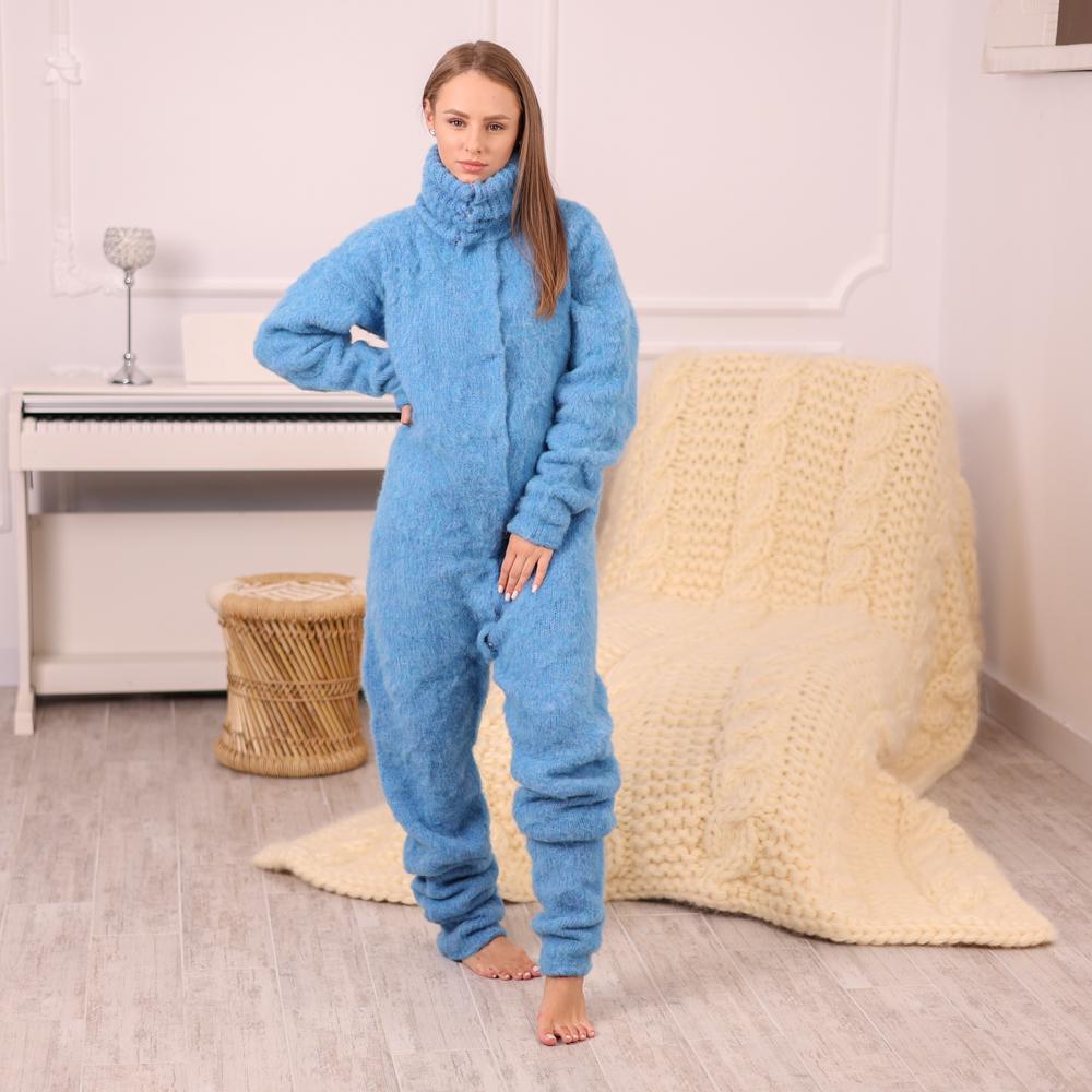 One available in size 4XL , Fluffy Alpaca Merino Catsuit  with 50 cm turtleneck T1988