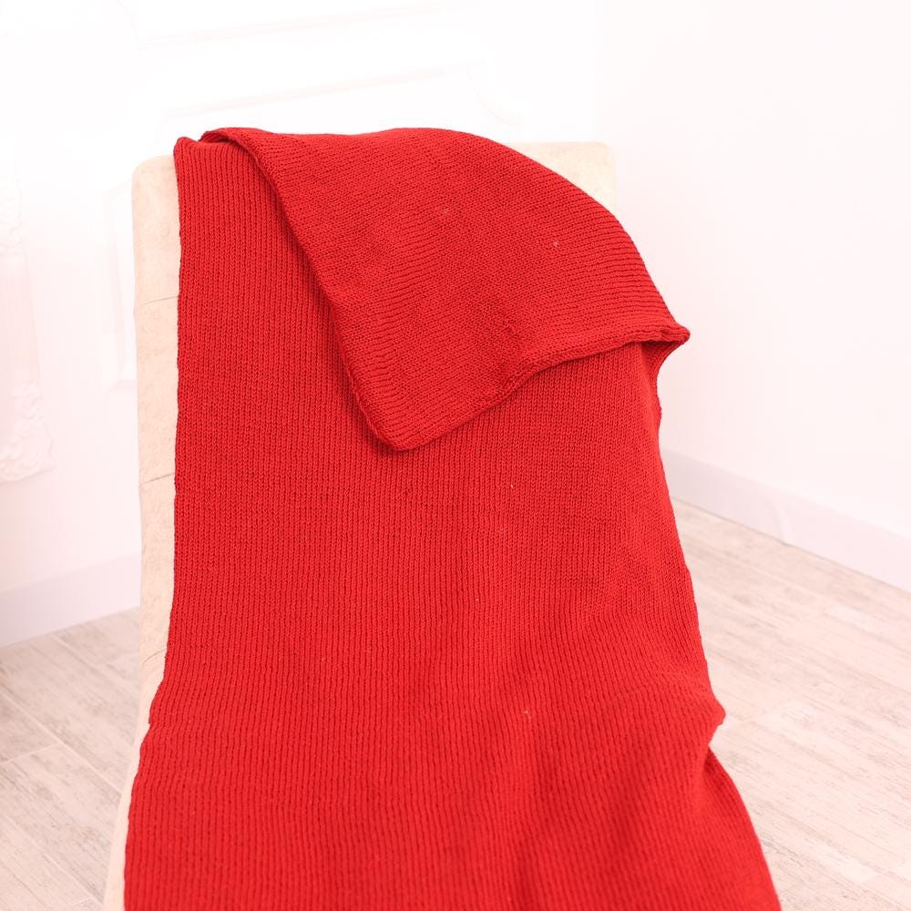 Red Wool Sleeping Bag – Hand Knitted 100% Wool Blanket Sack with Top Zipper T2036