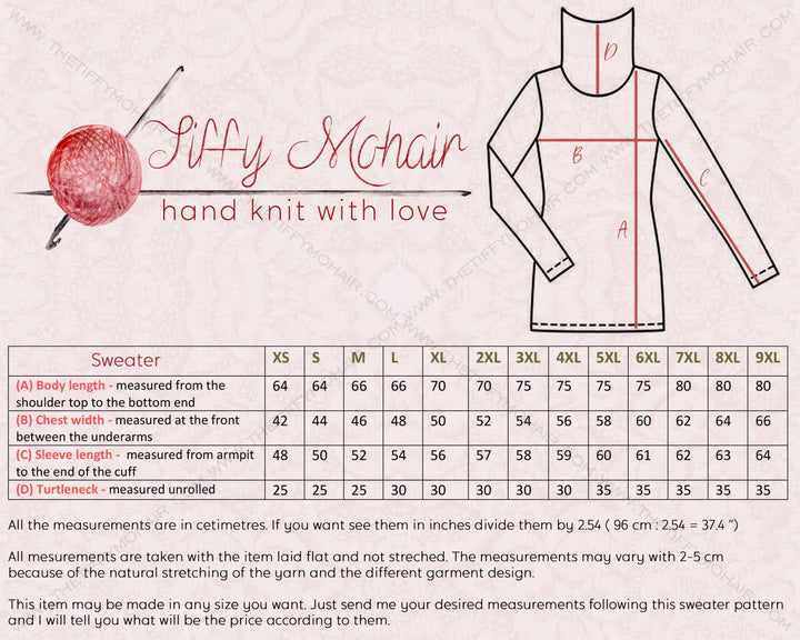 Mohair Sweater with Holes – Hand-Knitted Loose Fluffy Oversized Pullover T99