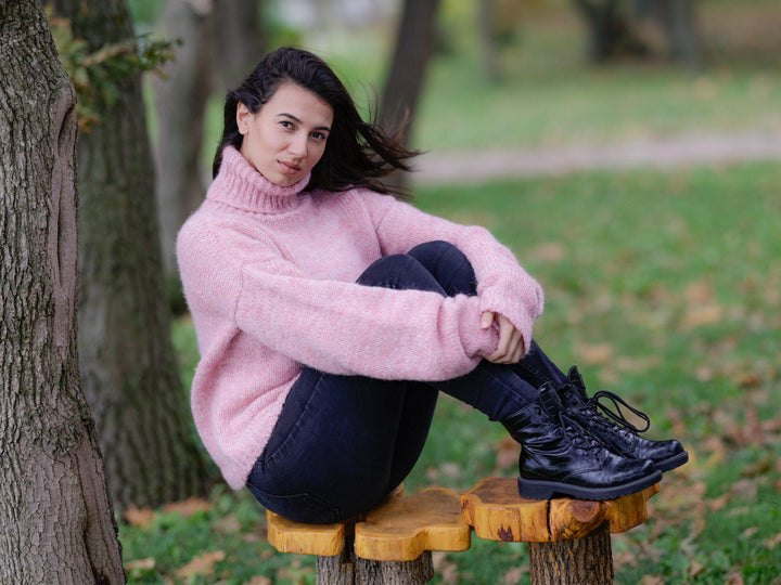 Hand Knitted Alpaca Mohair Sweater, Soft Fluffy Jumper T1126