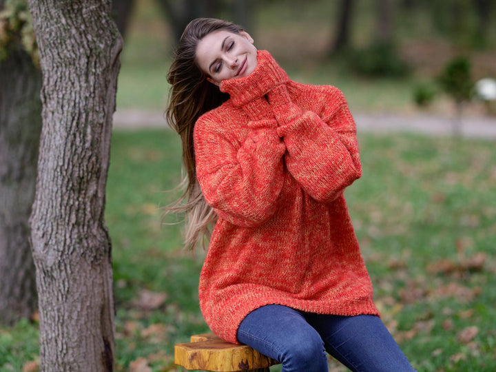 Hand Knitted Baby Alpaca Merino Wool Sweater, Extra Soft Jumper T1124
