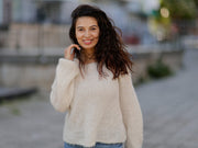 Pull en alpaga italien tricoté à la main, Cache-épaules de mariée léger T1064