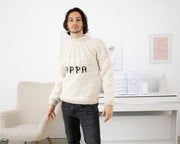 Personalized Hand-Knitted Sweater with Your Name - Extra-Chunky Alpaca Mix Matching Sweaters T1337M