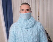 Blue 1-Strand Mohair Fluffy Face Mask T886M
