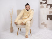 Combinaison mohair crème duveteuse – Combinaison tricotée main à grosses mailles torsadées T1684