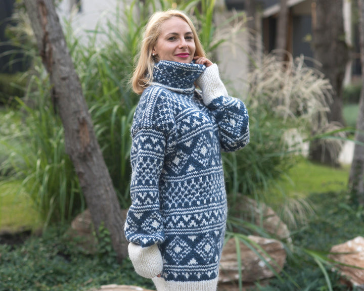 Handmade Norwegian Sweater – 100% Pure Soft Wool Fair Isle Pullover T821M